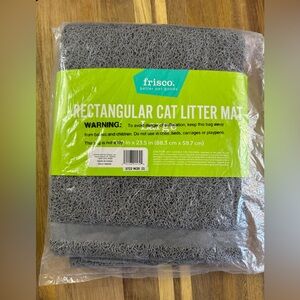 Large Grey Rectangular Cat Litter Mat